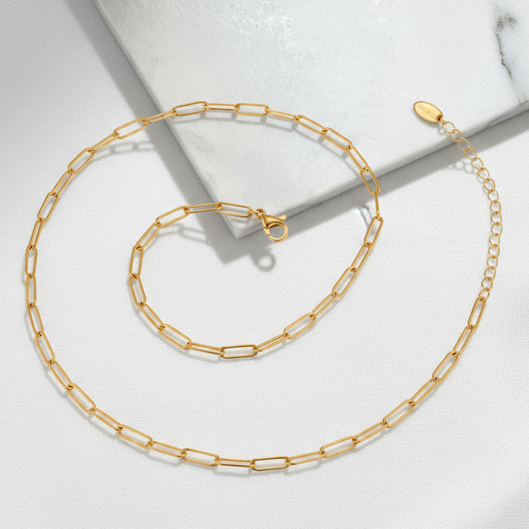 Bold Link Chain Necklace – 18K Gold & Silver Plated