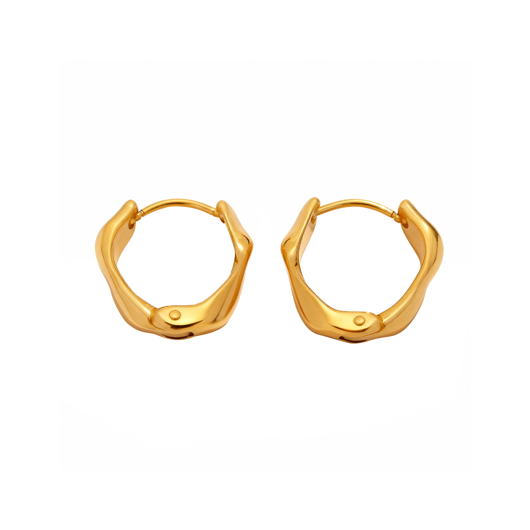 Molten Gold Hoops – 18K Gold Plated Stainless Steel Earrings