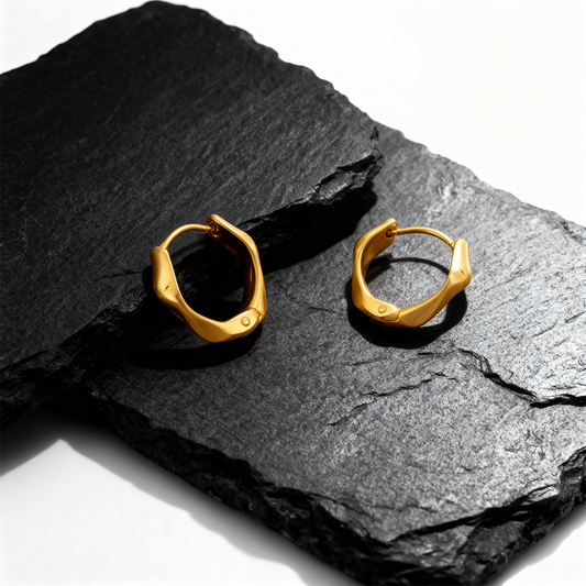 Molten Gold Hoops – 18K Gold Plated Stainless Steel Earrings