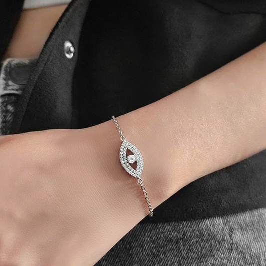 Evil Eye Crystal Bracelet – Stainless Steel Protection Jewelry