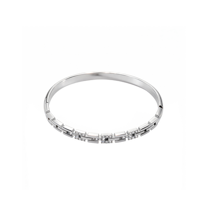 Elegant Silver Chain-Link Crystal Bracelet