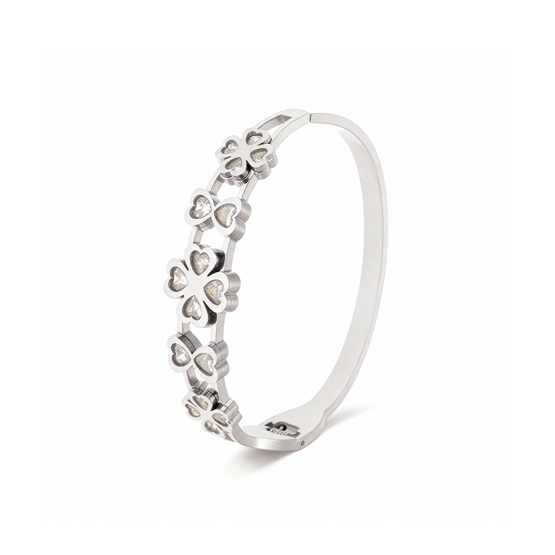 Lotus Flower Cutout Gold Bracelet