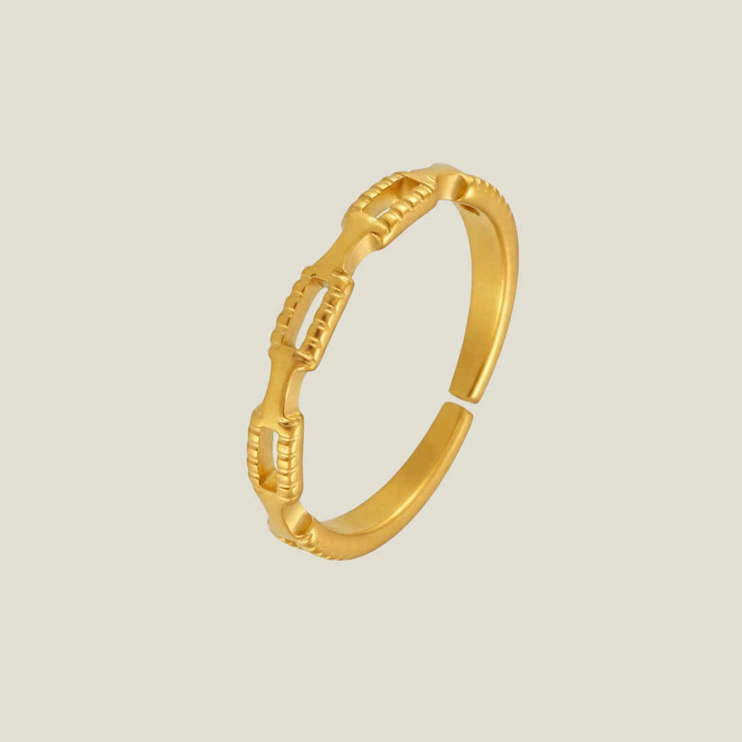 Bamboo Textured Gold Ring