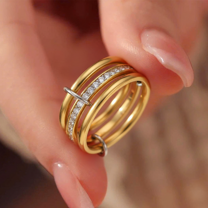 Triple Stacked Gold Ring Set