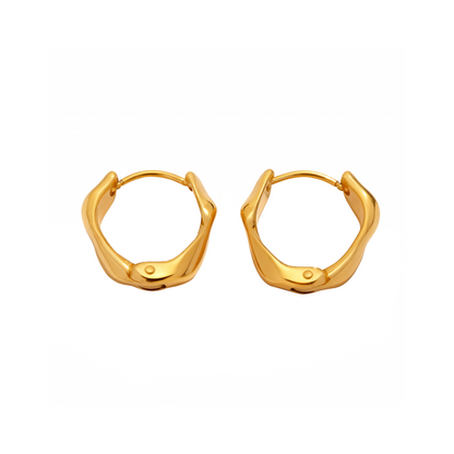 Molten Gold Hoops – 18K Gold Plated Stainless Steel Earrings