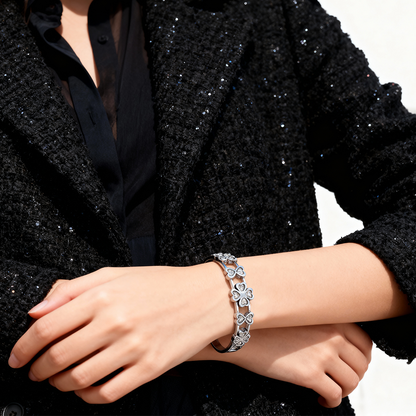 Lotus Flower Cutout Gold Bracelet