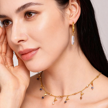 Baroque Pearl Drop Earrings – 18K Gold Plated Stainless Steel