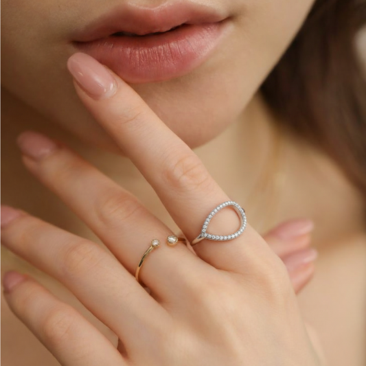 Teardrop Crystal Ring