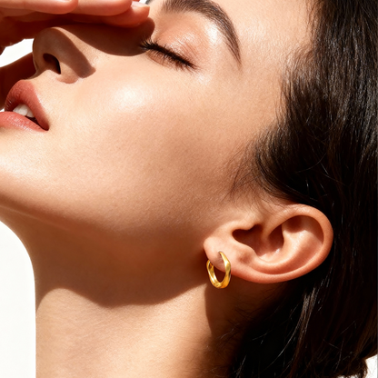 Molten Gold Hoops – 18K Gold Plated Stainless Steel Earrings