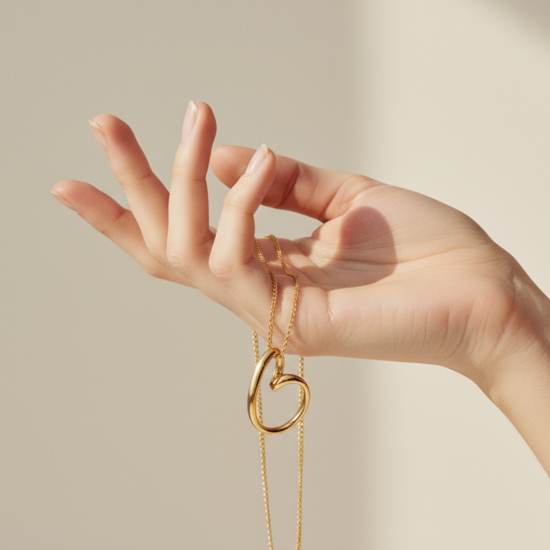 Heartline Pendant Necklace – 18K Gold & Silver Plated