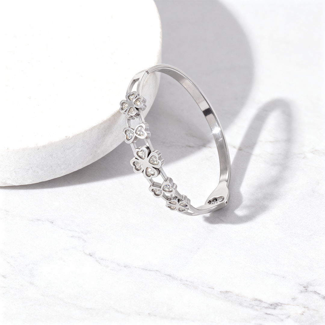 Lotus Flower Cutout Gold Bracelet