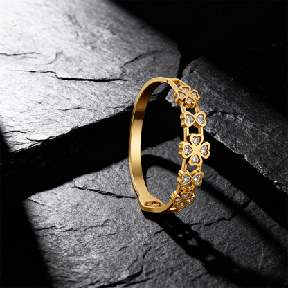 Lotus Flower Cutout Gold Bracelet