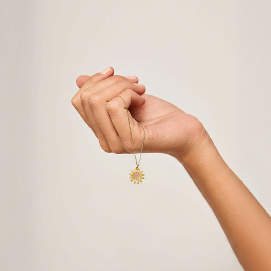 Golden Daisy Pendant Charm – 18K Gold Plated Flower Pendant