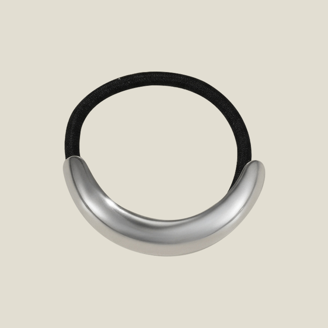 Minimalist Curve Stainless Steel Hair Tie – Gold / Silver
