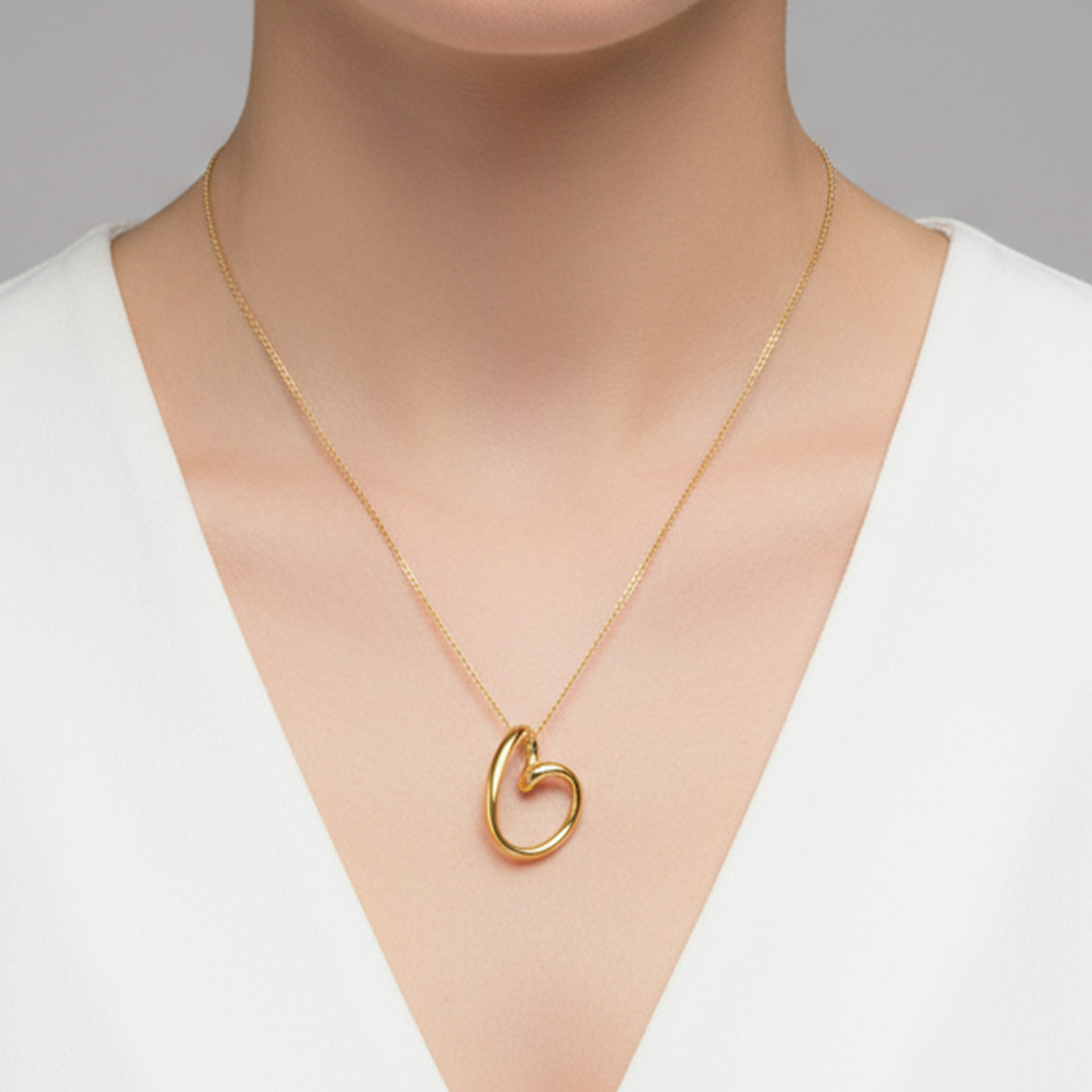 Heartline Pendant Necklace – 18K Gold & Silver Plated
