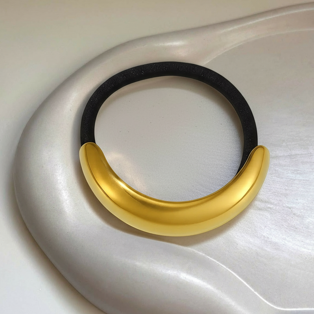 Minimalist Curve Stainless Steel Hair Tie – Gold / Silver