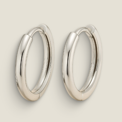 Classic Silver Hoop Earrings – Polished Stainless Steel