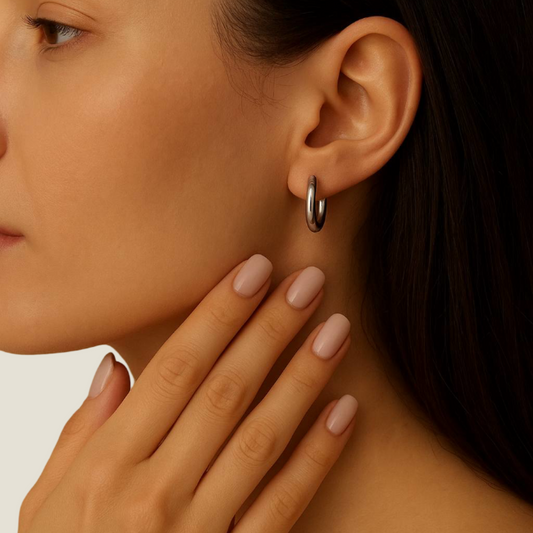 Classic Silver Hoop Earrings – Polished Stainless Steel