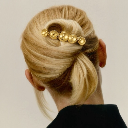Spherical Bead Stainless Steel Hair Tie – Gold / Silver