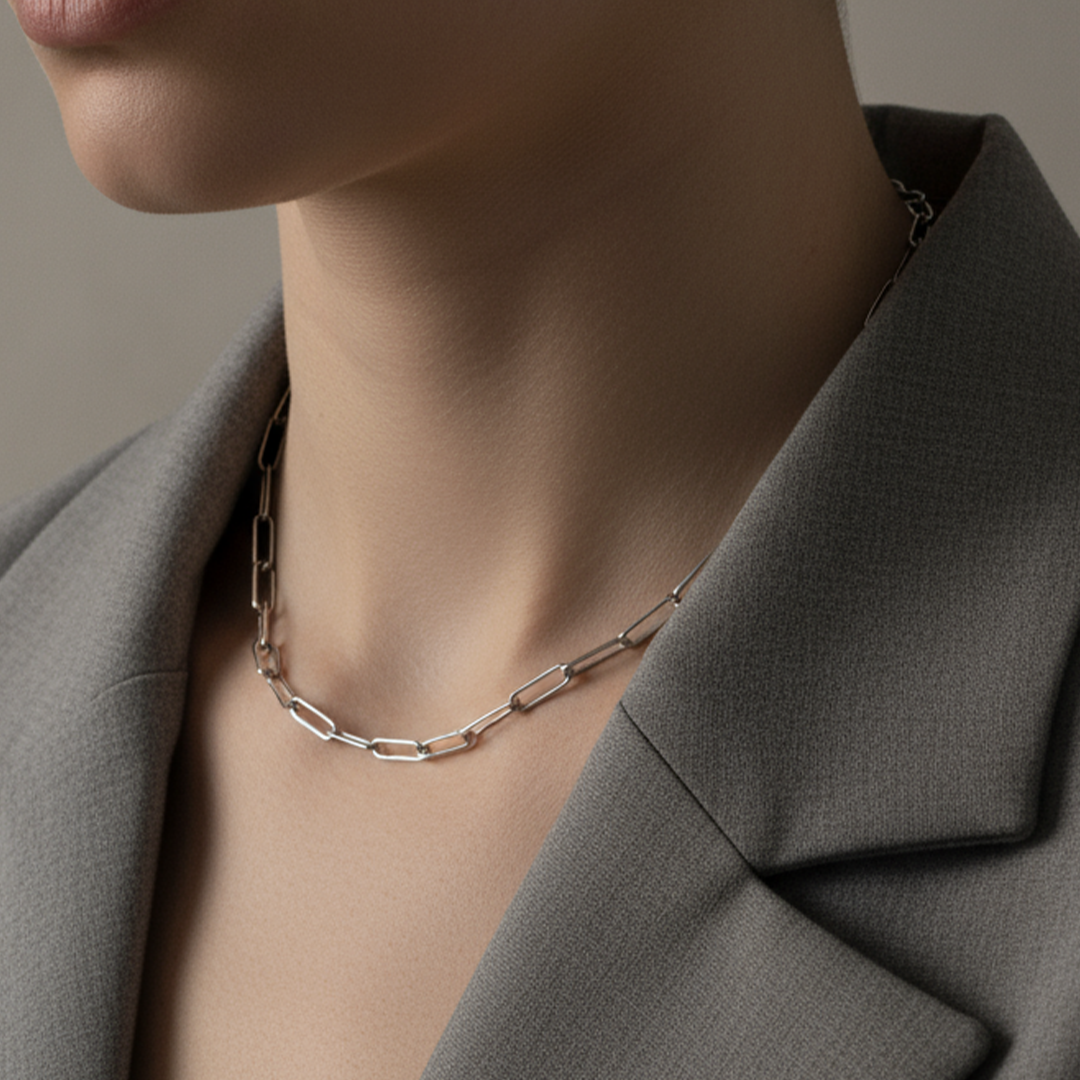 Bold Link Chain Necklace – 18K Gold & Silver Plated