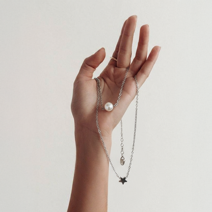 Starlight Pearl Layered Necklace – 18K Gold & Silver Plated