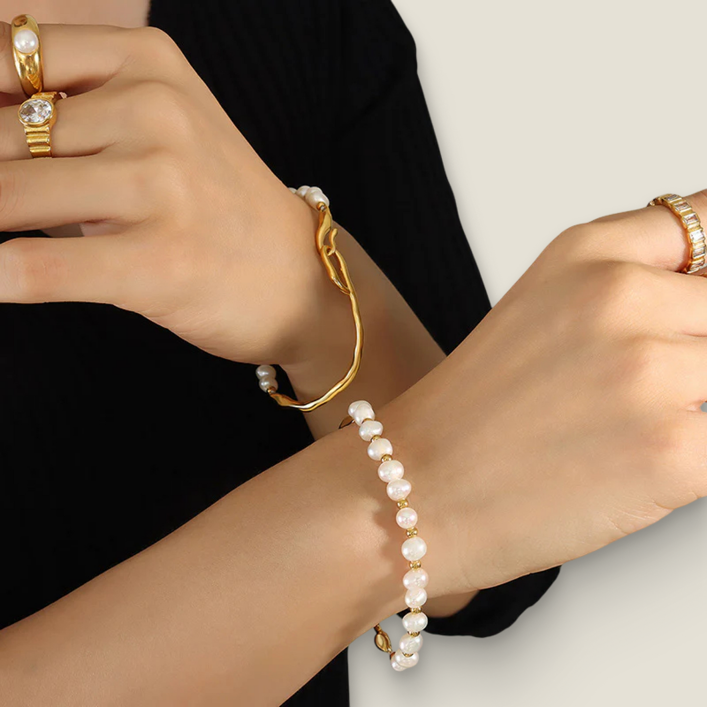 Freshwater Pearl & Gold Bracelet