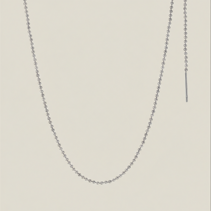 Silver Bead Chain Necklace – Minimalist Stainless Steel