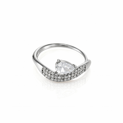 Teardrop Crystal Pavé Ring