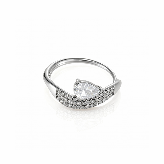 Teardrop Crystal Pavé Ring