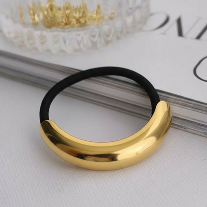 Minimalist Curve Stainless Steel Hair Tie – Gold / Silver