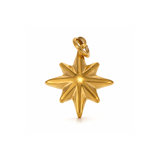 North Star Pendant – Silver & Gold Stainless Steel Charm