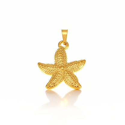 Golden Starfish Pendant – Ocean-Inspired Stainless Steel Charm