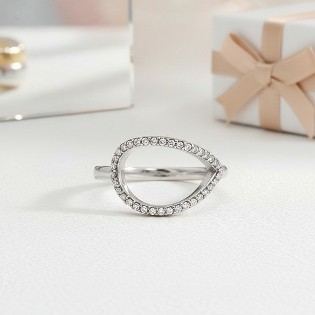 Teardrop Crystal Ring