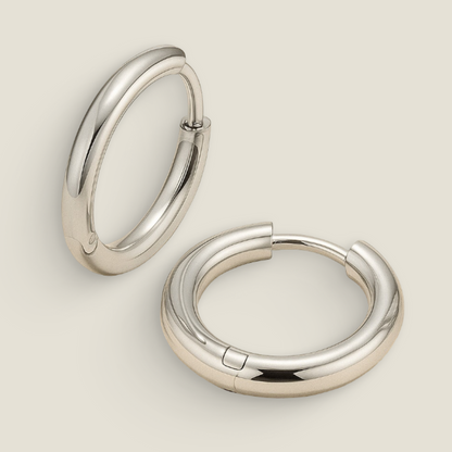 Classic Silver Hoop Earrings – Polished Stainless Steel