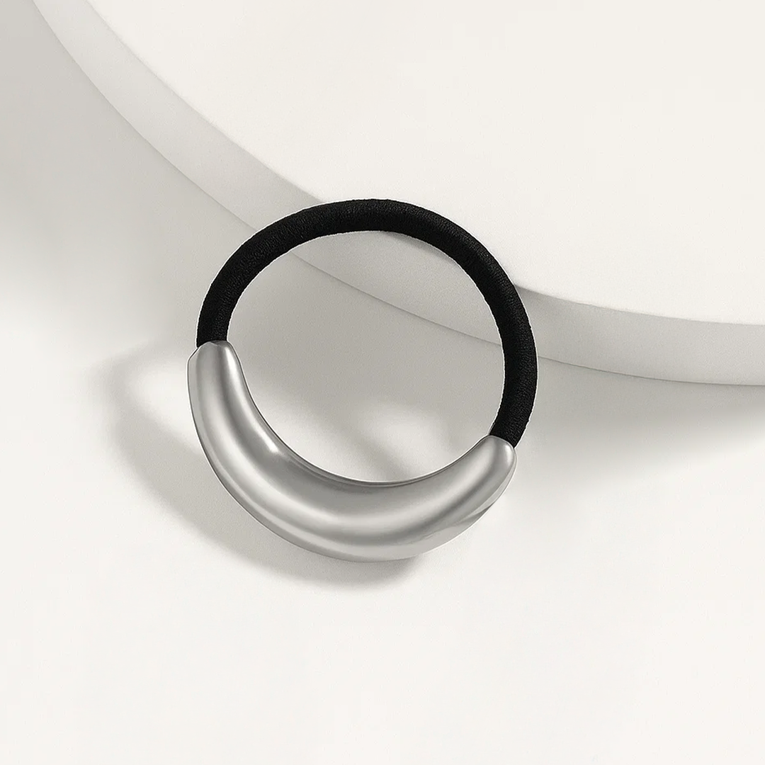 Minimalist Curve Stainless Steel Hair Tie – Gold / Silver