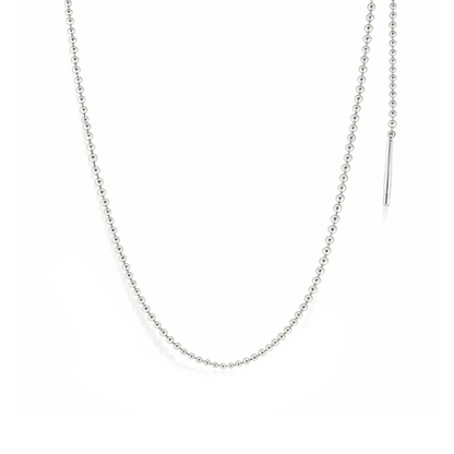 Silver Bead Chain Necklace – Minimalist Stainless Steel
