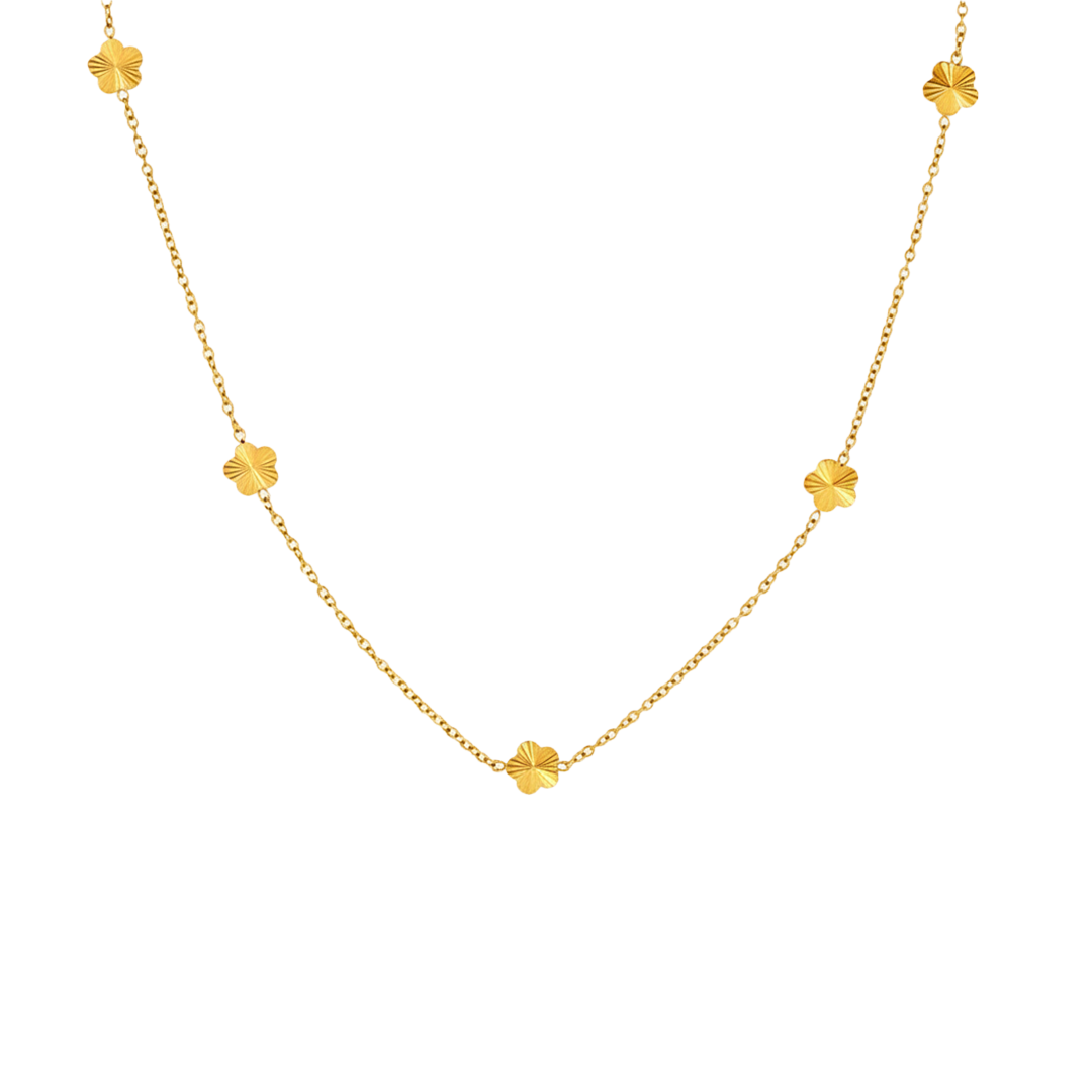 Golden Clover Necklace – Stainless Steel Minimalist Jewelry