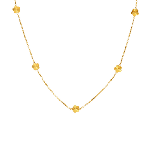 Golden Clover Necklace – Stainless Steel Minimalist Jewelry