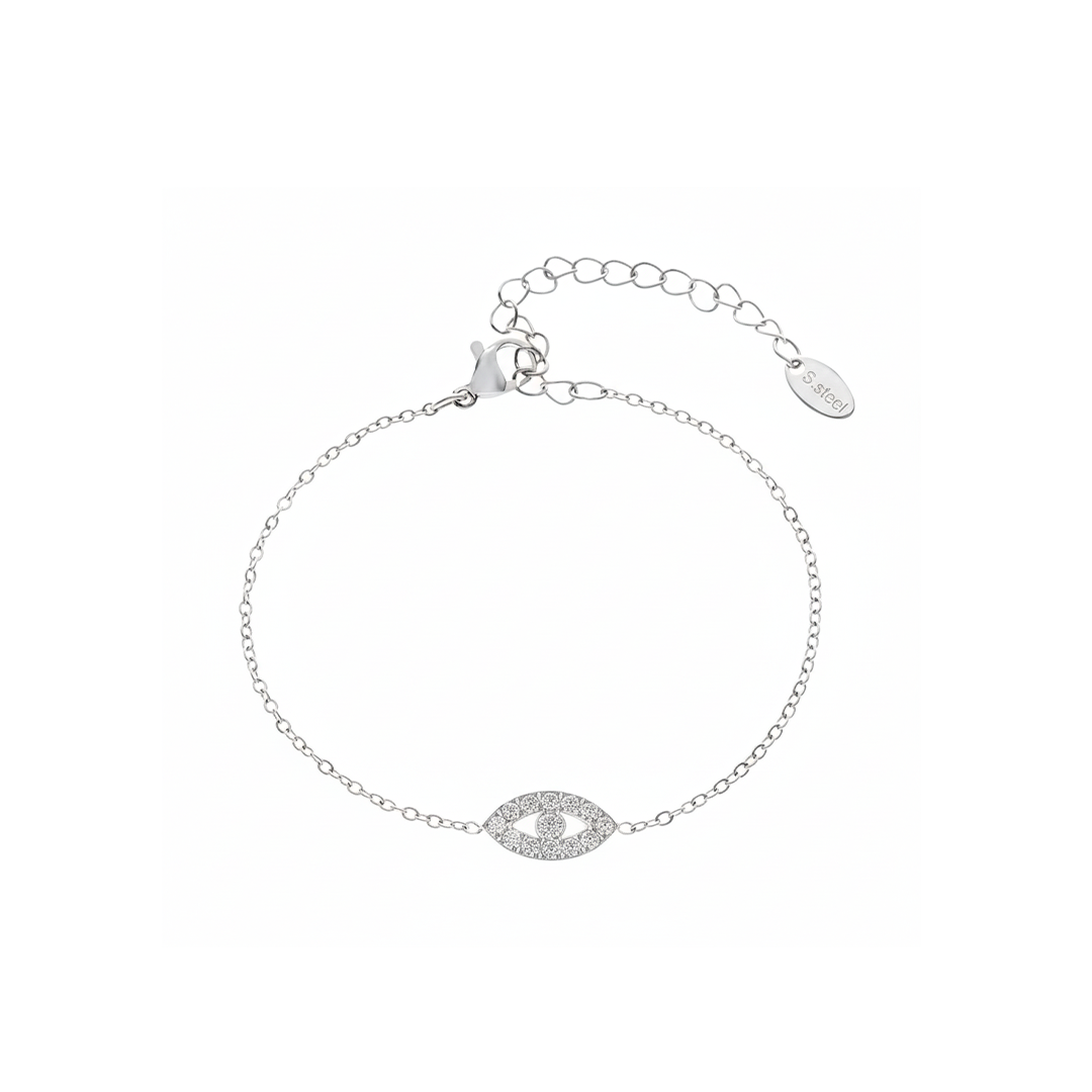 Evil Eye Crystal Bracelet – Stainless Steel Protection Jewelry