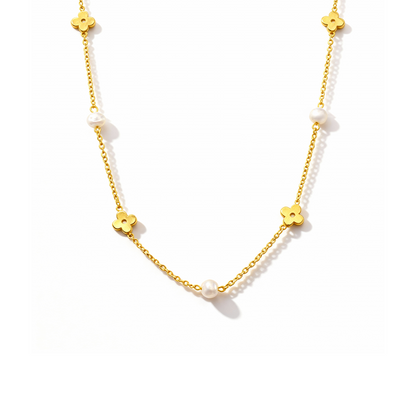 Pearl & Clover Kids Necklace – Gold-Plated Stainless Steel