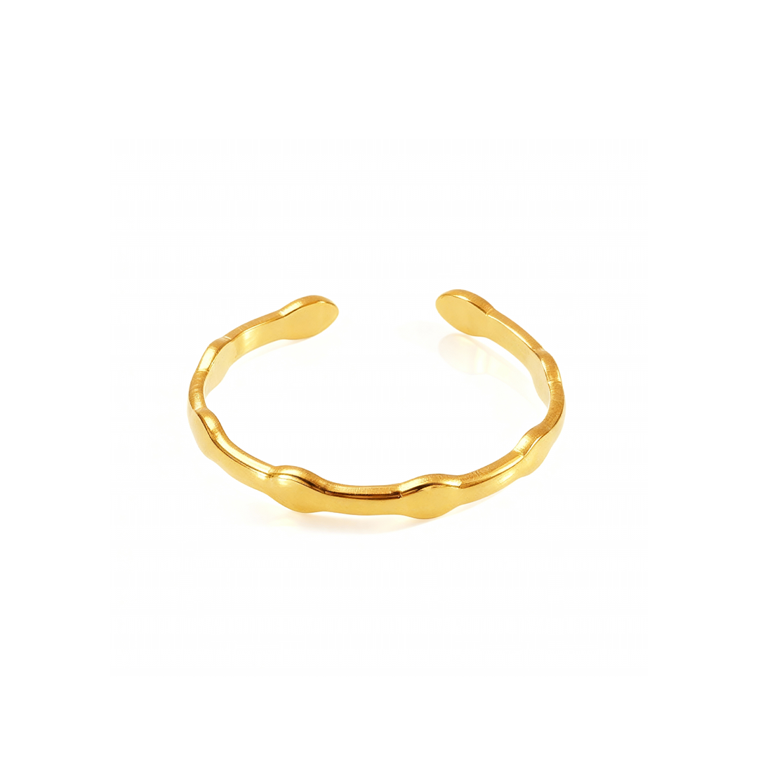 Wavy Minimal Adjustable Ring – Gold