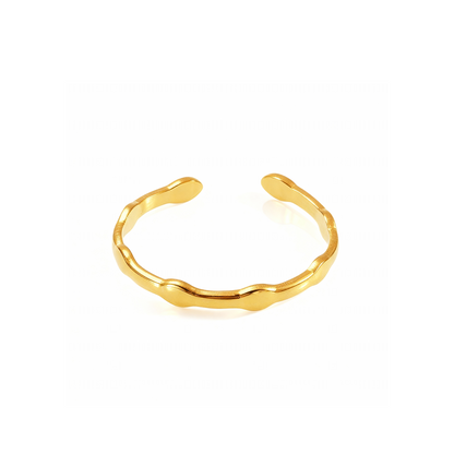 Wavy Minimal Adjustable Ring – Gold