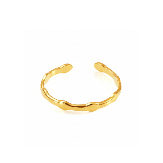 Wavy Minimal Adjustable Ring – Gold